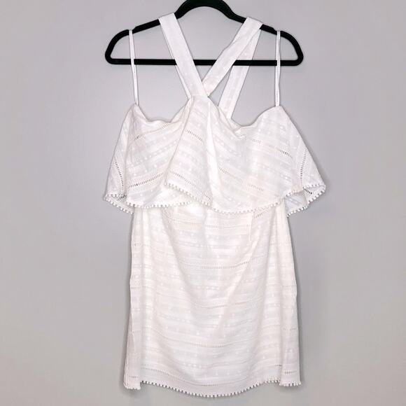 NWT Foxiedox White Eyelet Halter Lined Dress Size Small - Picture 3 of 10